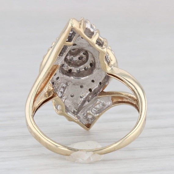 0.15ctw Diamond Cluster Bypass Ring 10k Yellow Go… - image 4