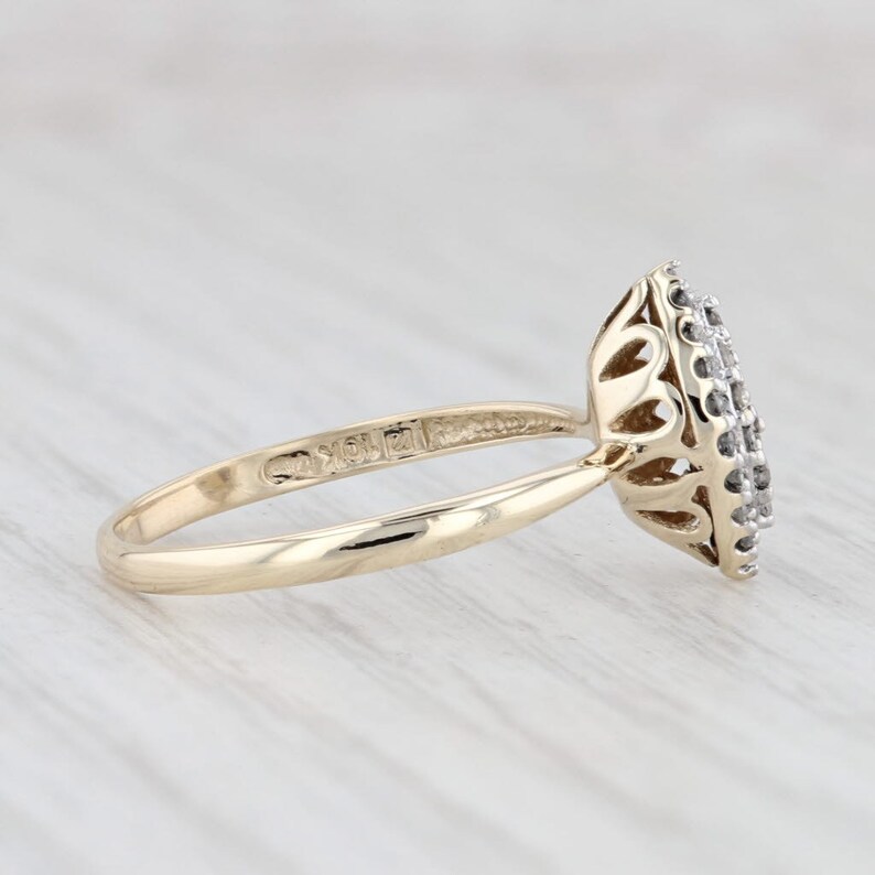 10K Yellow Gold 0.12ctw Diamond Mens Cluster Ring 10K Yellow Gold 0.12ctw Diamond Mens Cluster Ring