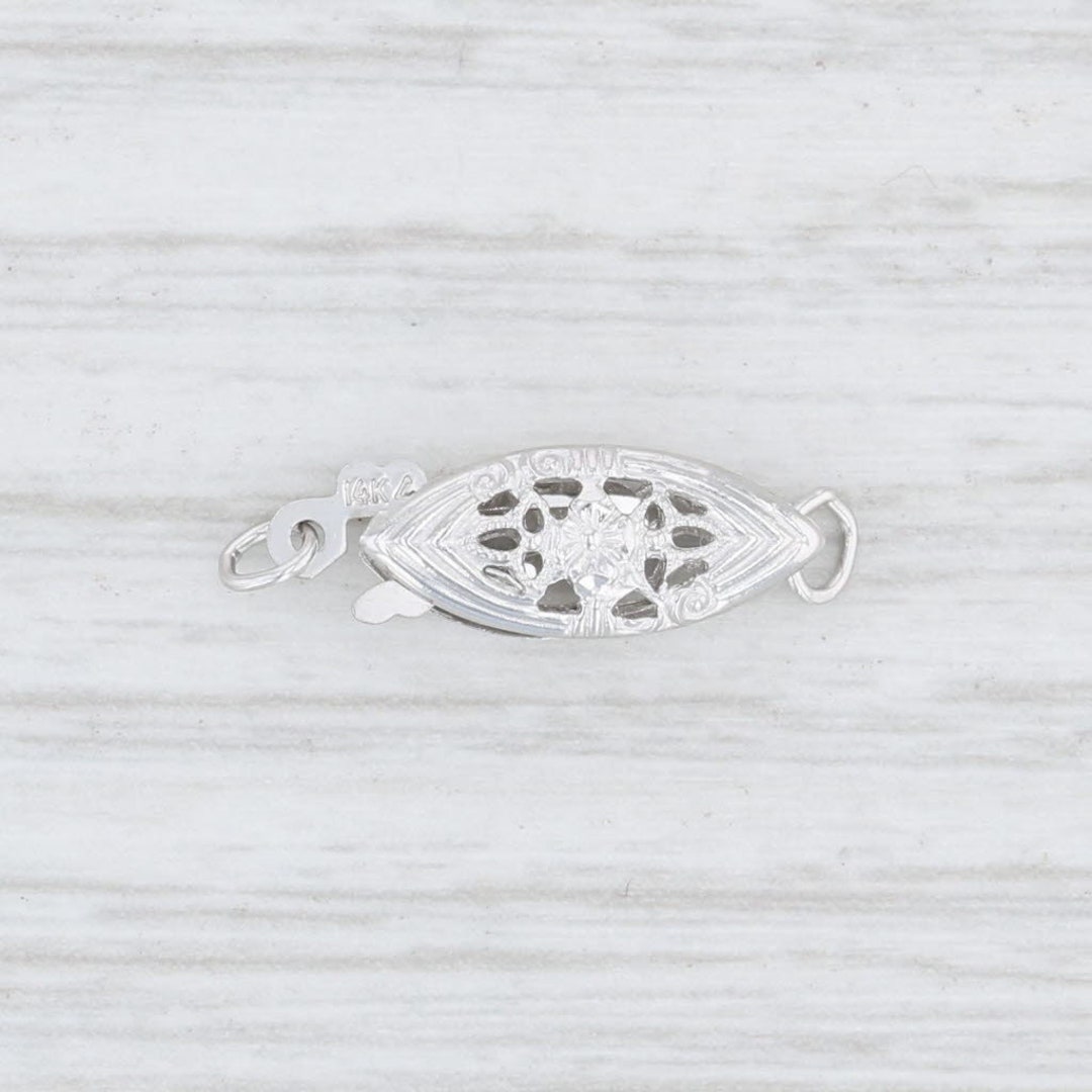 New Floral Pearl Fish Hook Clasp 14k White Gold Findings Jewelry Making