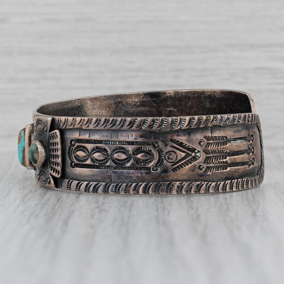 Vintage Native American Turquoise Bangle Bracelet… - image 2