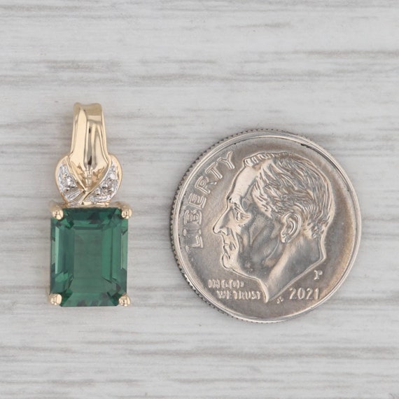 2.15ctw Lab Created Green Quartz Diamond Pendant … - image 4