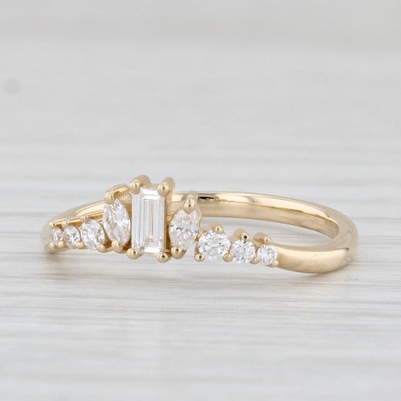 New 0.28ctw Diamond Contoured Ring 14k Yellow Gold