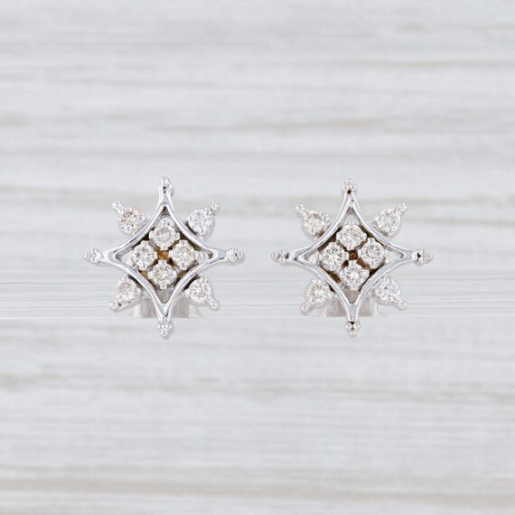 Diamond Stud Earrings, White Gold Earrings, Ornate