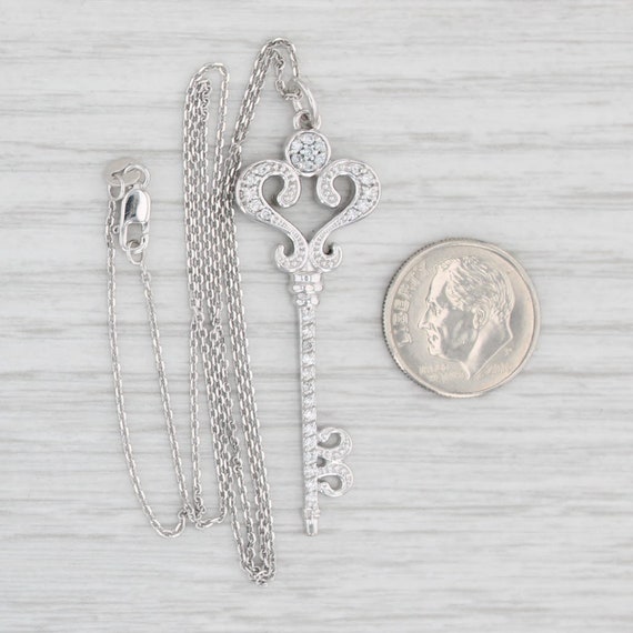New 0.30ctw Diamond Skeleton Key Pendant Necklace… - image 6