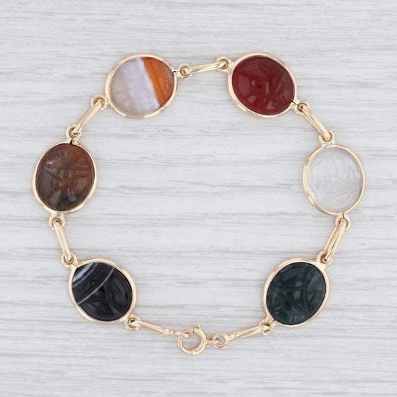 Carved Scarab Bracelet, Scarab Gemstone Bracelet,