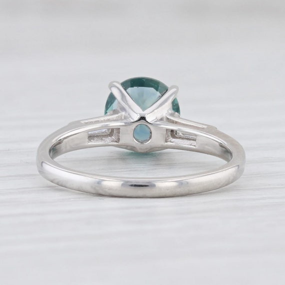 1.77ctw Blue Sapphire Diamond Ring Platinum Size … - image 4