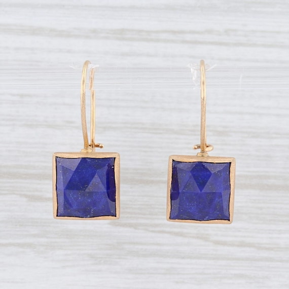 Lapis Lazuli Drop Earrings, Blue Stone Earrings, Y