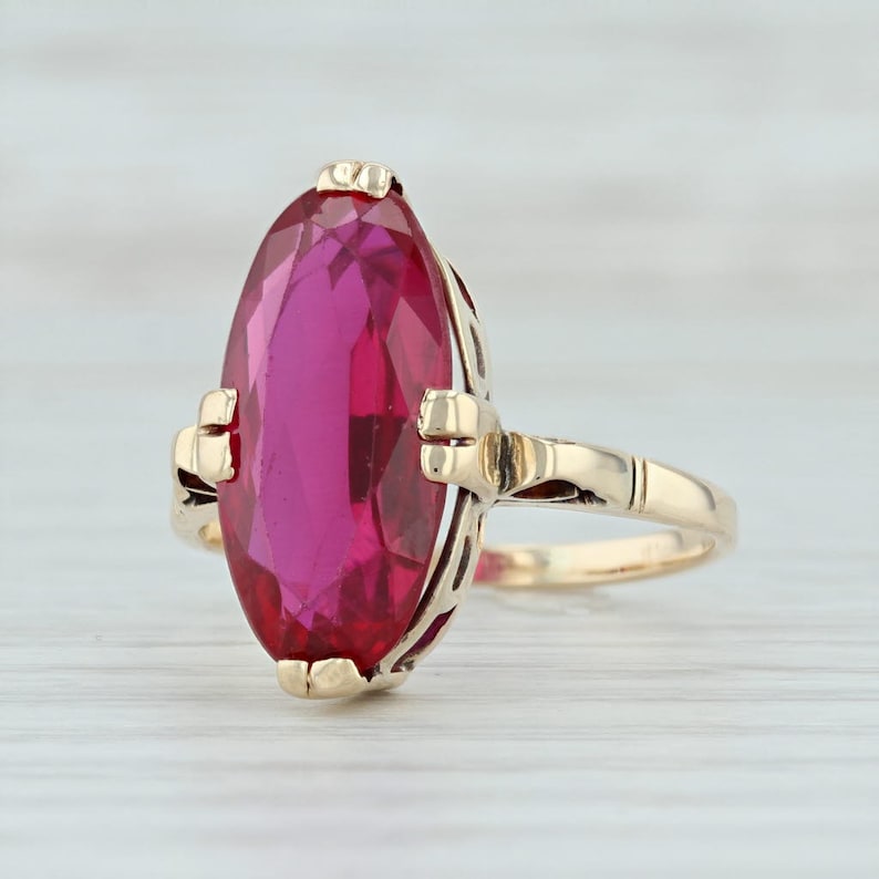 Vintage Gemstone Ring Solitaire Ring Ruby Solitaire Ring July Birthstone Vintage Ruby Ring Red Stone Ring Red Gemstone Ring