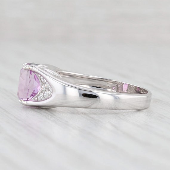 1.69ctw Oval Pink Kunzite Diamond Ring 14k White … - image 3