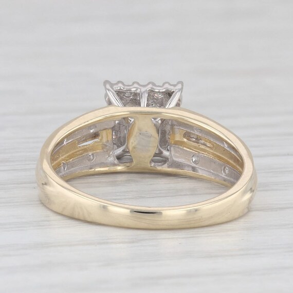 0.18ctw Diamond Halo Engagement Ring 10k Yellow W… - image 4