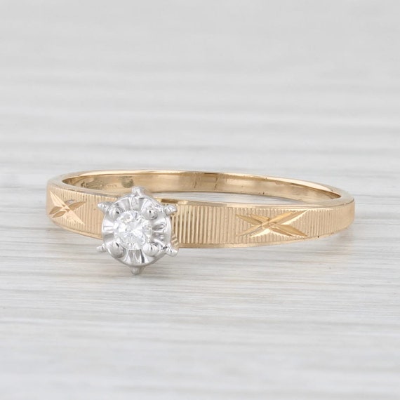 Round Diamond Solitaire Ring 14k Yellow Gold Size 