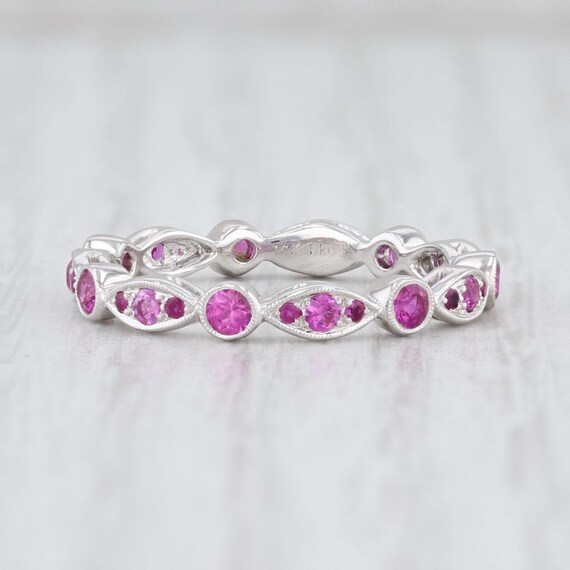 Ruby Eternity Ring, Ruby Stacking Ring, Stackable… - image 3