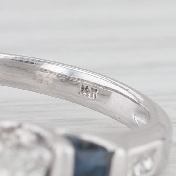 0.97ctw Princess Diamond Sapphire Engagement Ring… - image 7