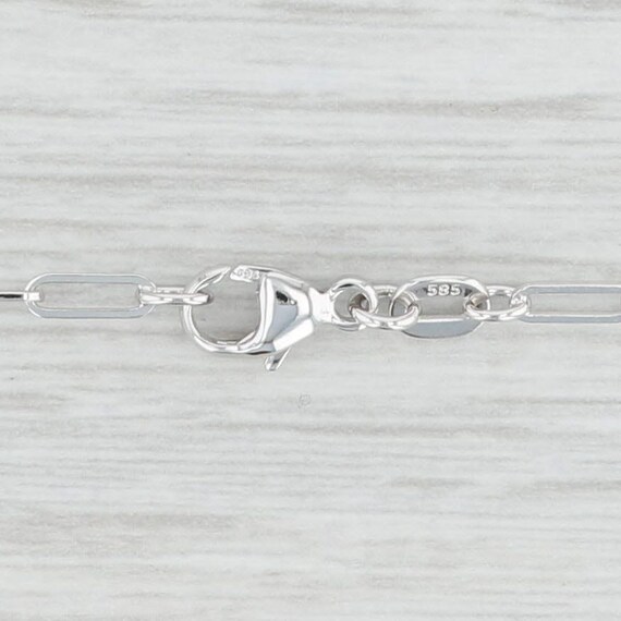 New 20" Paperclip Chain Necklace 14k White Gold 2.1mm… Gem