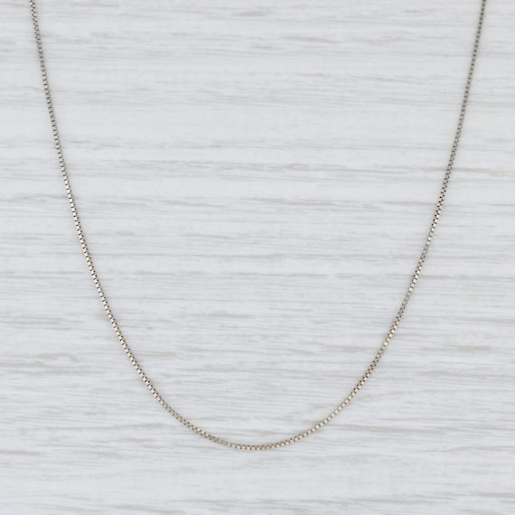 Box Chain Necklace, White Gold Necklace, 18"- 20"