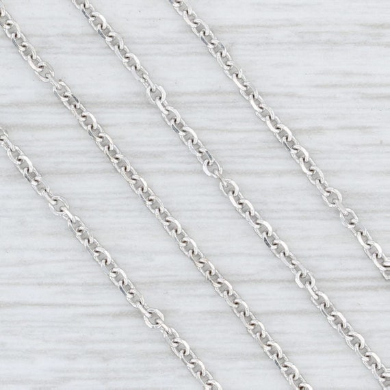 Cable Chain Necklace 14k White Gold 18.5" 0.9mm L… - image 2