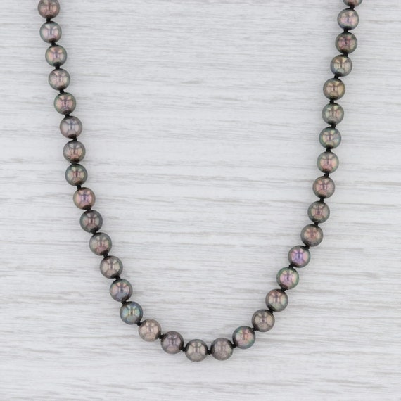 Gray Pearl Necklace, Pearl Strand Necklace, 18" Pe