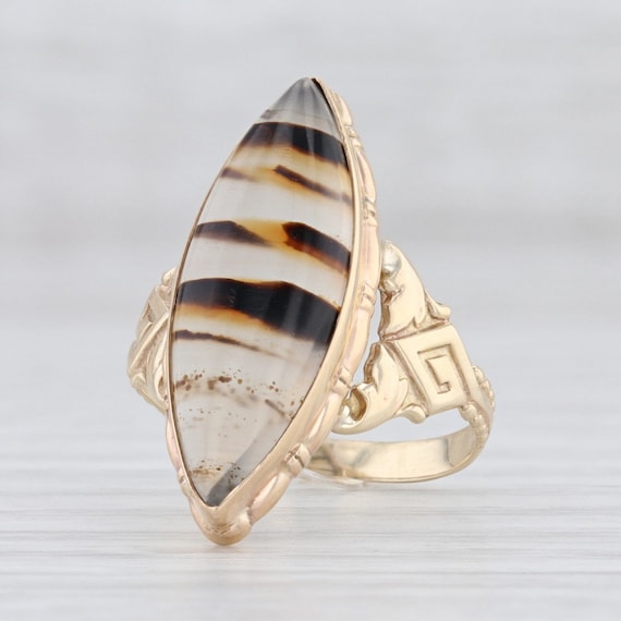 Vintage Ring, Montana Agate Ring, Chalcedony Ring,