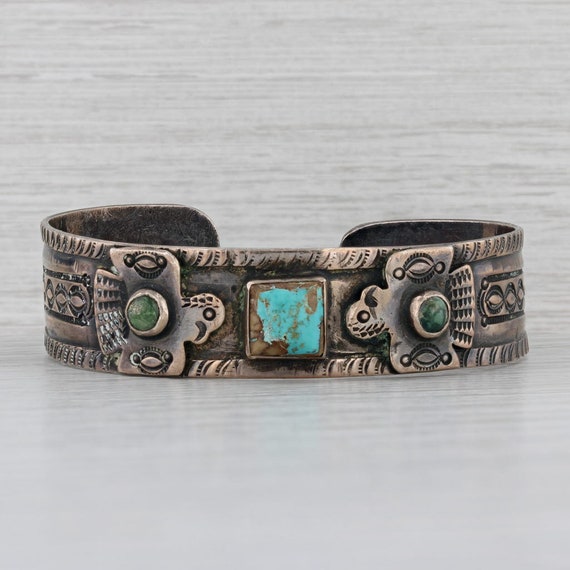 Vintage Native American Turquoise Bangle Bracelet… - image 1