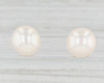 Freshwater Cultured Pearl Stud Earrings 14k Yellow Gold Pierced Studs