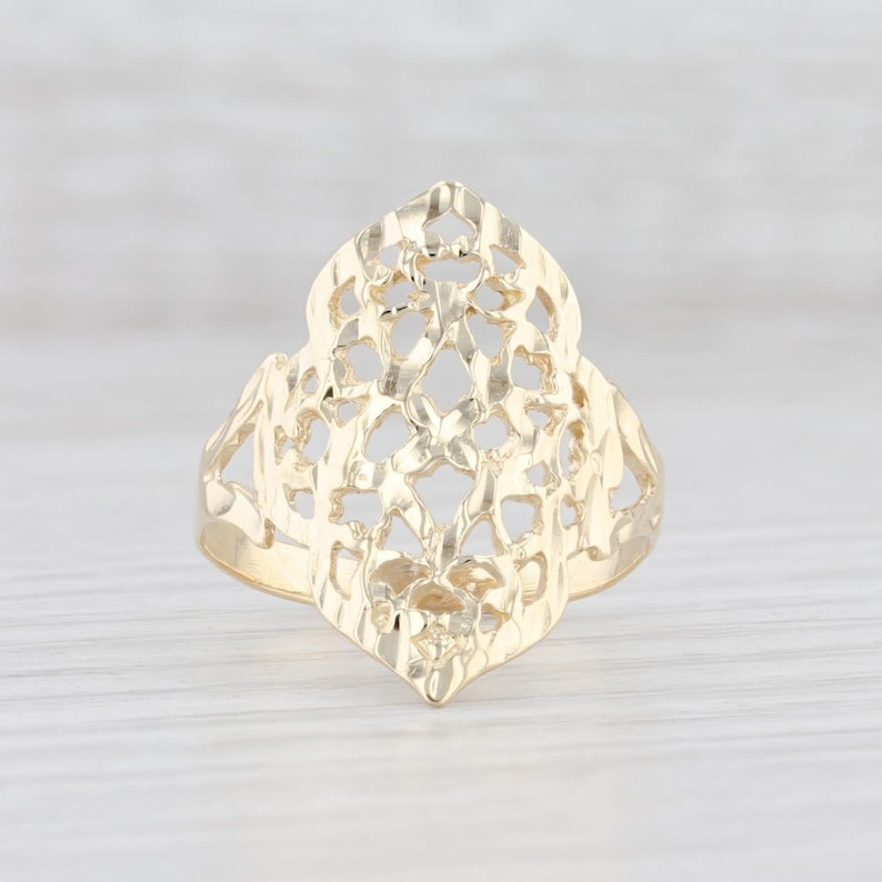 Openwork Statement Ring 14k Yellow Gold Size 8.25
