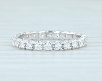 New 0.51ctw Diamond Eternity Ring 18k White Gold Size 6 Wedding Stackable Band