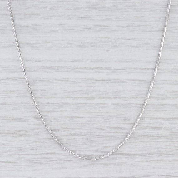 Snake Chain Necklace, White Gold Chain, 18" Chain