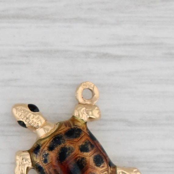 Turtle Charm 18k Yellow Gold Enamel Nautical Pend… - image 4