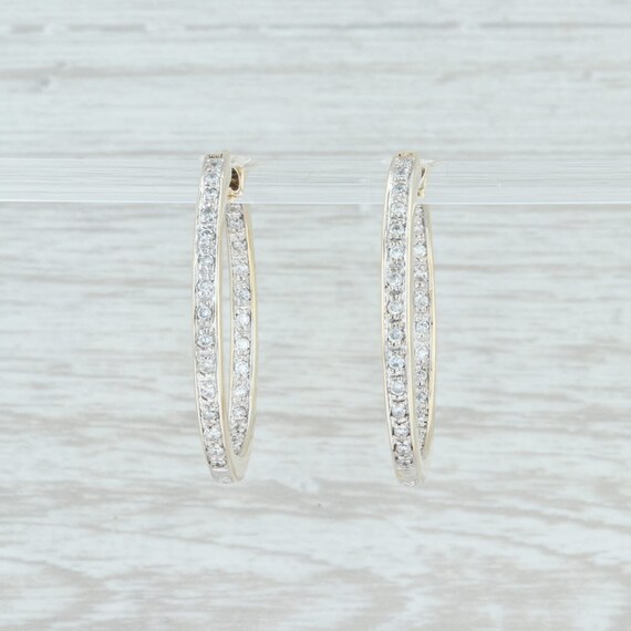 Diamond Hoop Earrings, Pave Diamond Hoop Earrings,