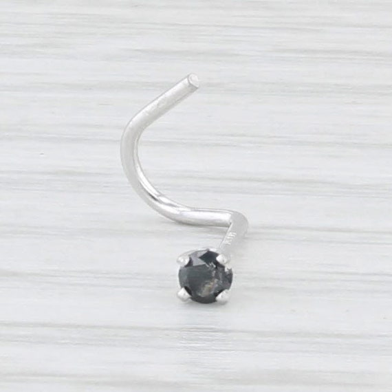 New Black Diamond Solitaire Nose Stud Piercing 14… - image 1