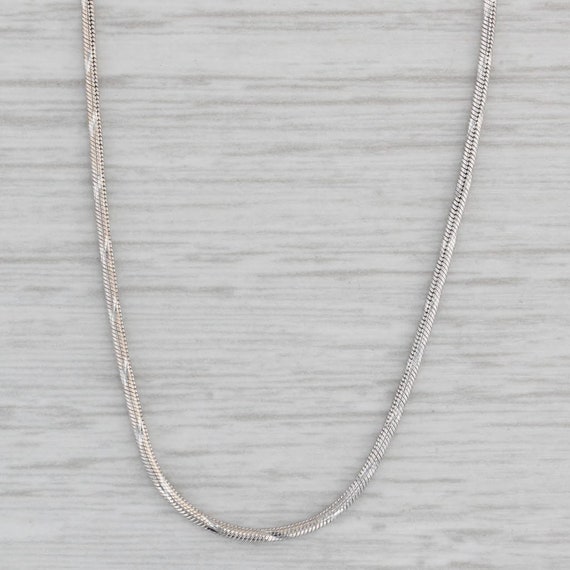 18.25" Twist Snake Chain Necklace 14k White Gold … - image 1