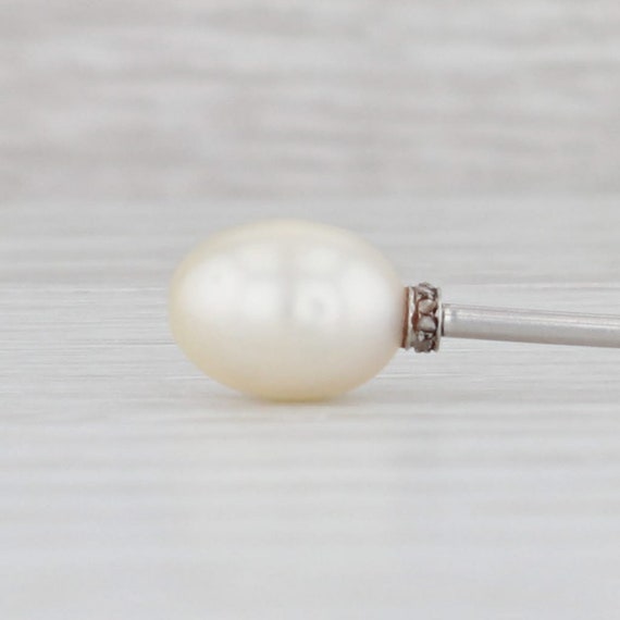 Edwardian Natural Saltwater Pearl Diamond Stickpi… - image 2