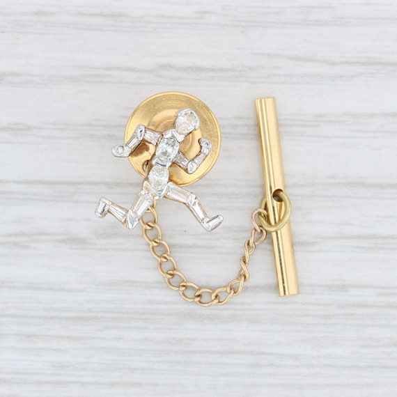 Jose Hess Tie Tac Pin, Diamond Runner Tie Tac Pin,