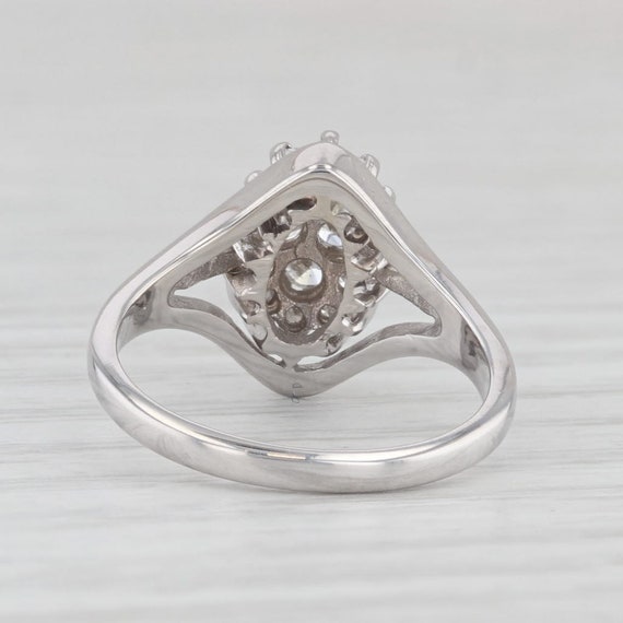 0.30ctw Diamond Cluster Ring 14k White Gold Size … - image 4