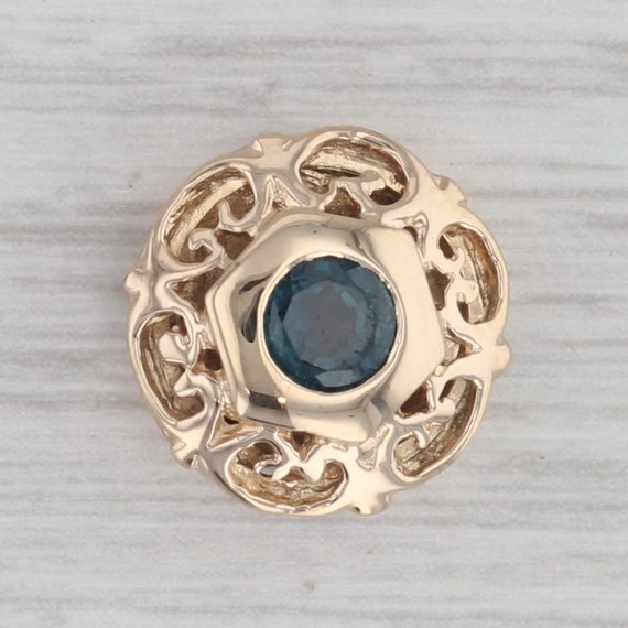 0.65ct Blue Sapphire Slide Bracelet Charm 14k Yel… - image 1