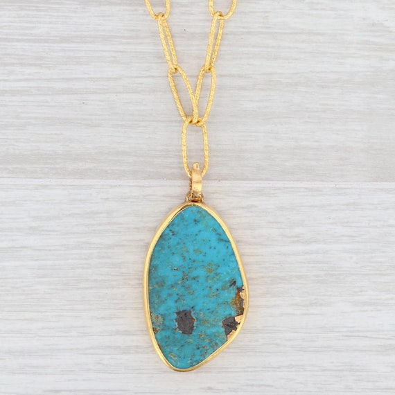 New Nina Nguyen Turquoise Pendant 17.5" Necklace S