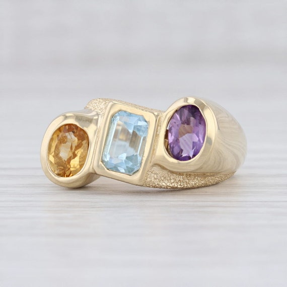 Gemstone Cocktail Ring, Yellow Gold Ring, Size 7 R