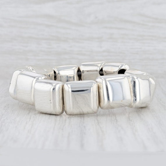 New Square Bead Statement Bracelet Sterling Silve… - image 4