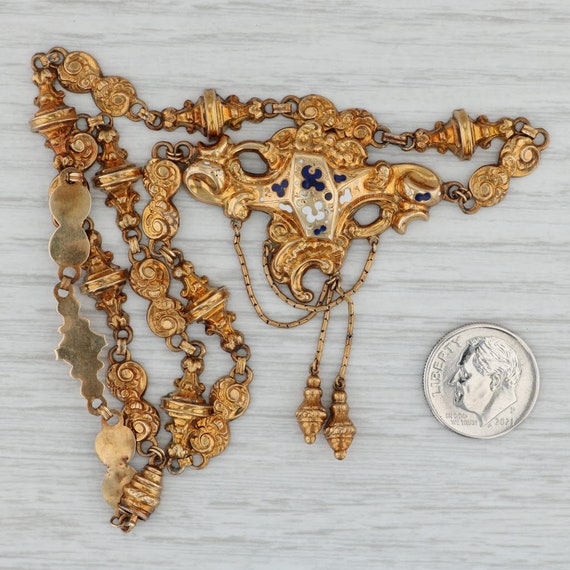 Ornate Antique 1800s Necklace Earrings Set 14k Go… - image 7