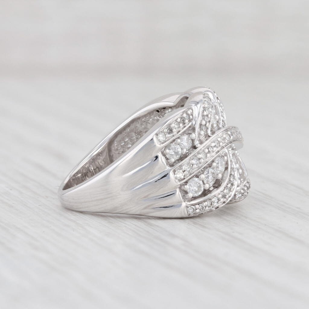 0.62ctw Woven Diamond Cocktail Ring 14k White Gold Size 5.25 | Etsy
