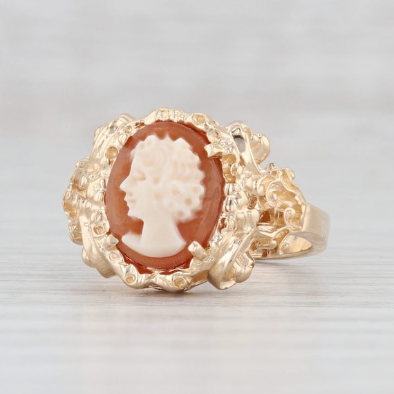 Richard Glatter Cameo Ring 14k Yellow Gold Size 5 