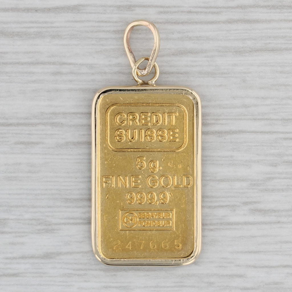 Credit suisse 1g fine gold 999.9 necklace deals