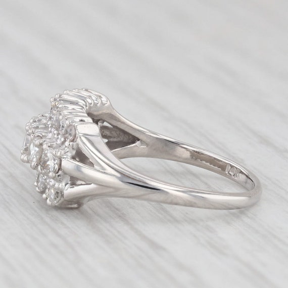 Vintage 0.80ctw Tiered Diamond Ring 14k White Gol… - image 3