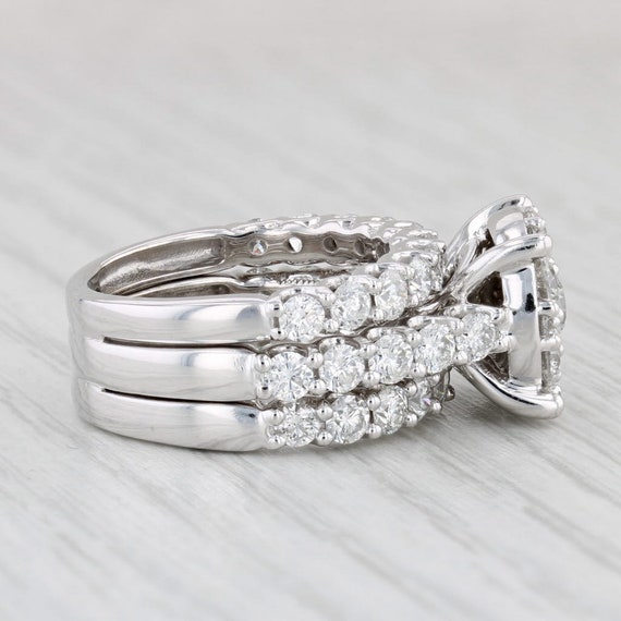 3.37ctw Diamond Engagement Ring Wedding Bands Sol… - image 5
