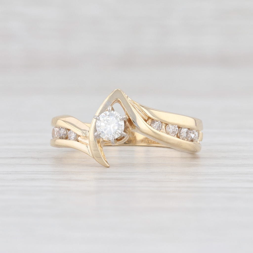 New 0.37ctw Diamond Engagement Ring 14k Yellow Gold Size 6.75 | Etsy