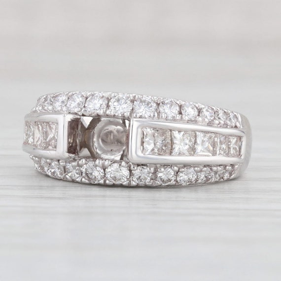 1.60ctw Semi Mount Diamond Ring 14k White Gold En… - image 1