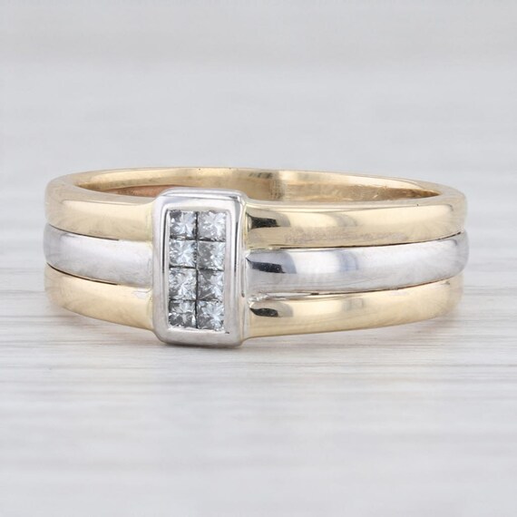 Diamond Ring, Yellow & White Gold Ring, Size 8.75