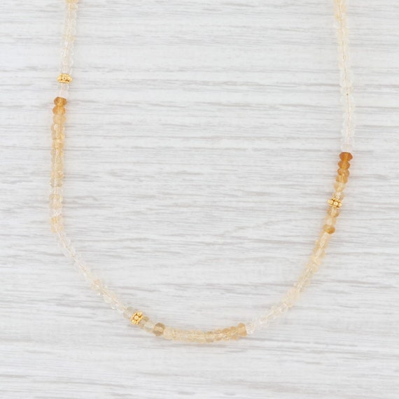 New Nina Wynn Citrine Quartz Bead Necklace Sterli… - image 1