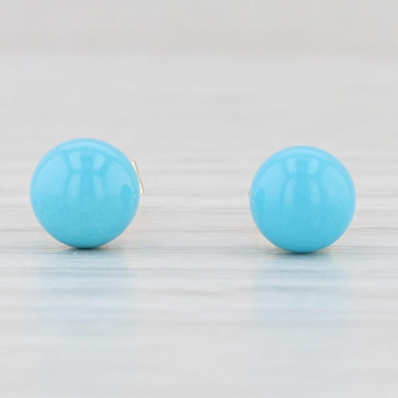 Imitation Turquoise Howlite Bead Stud Earrings 14… - image 1