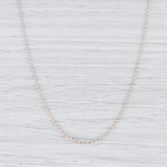 Bead Chain Necklace, White Gold Necklace, 20.75" C